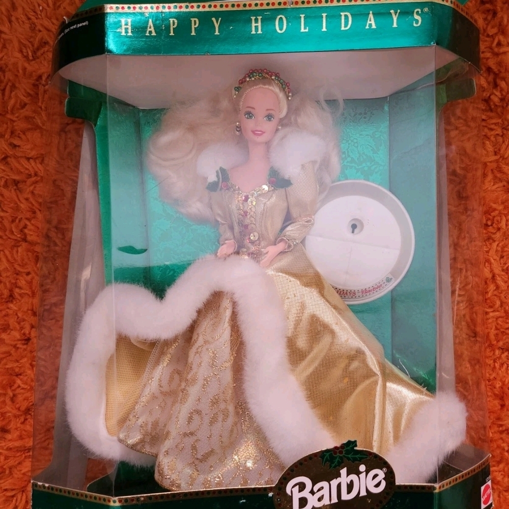 Barbie Happy Holidays Doll - Gold and White